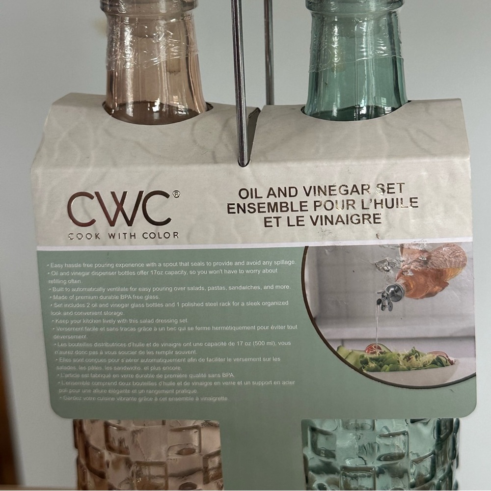 CWC Glass Oil and Vinegar Dispenser Set - Picture 4 of 4